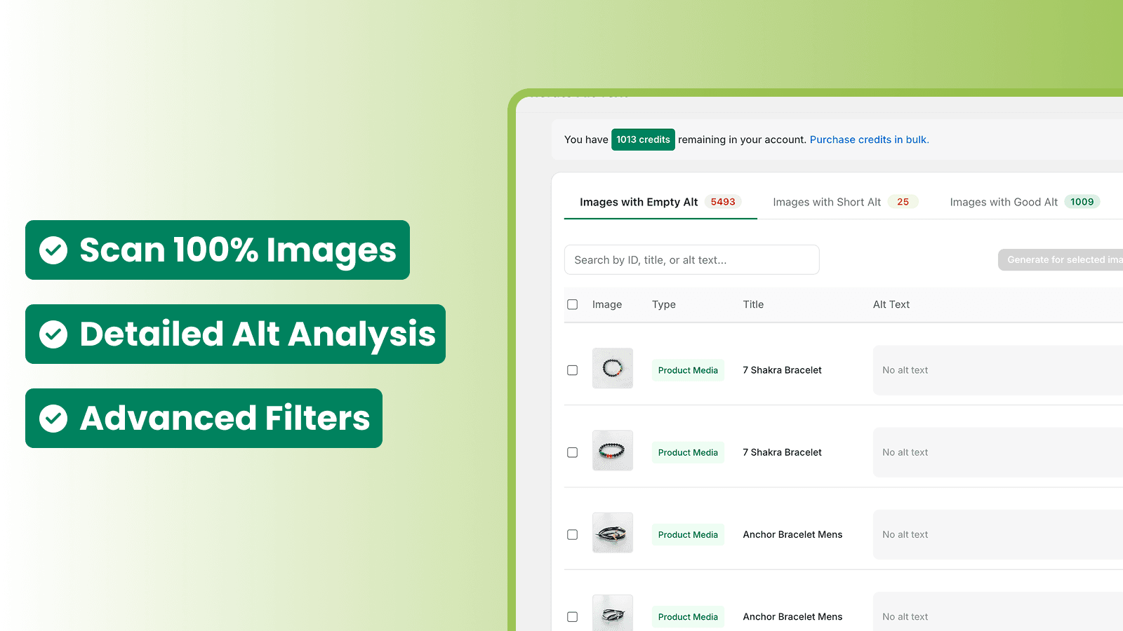 Alt Magic image alt text scan screen