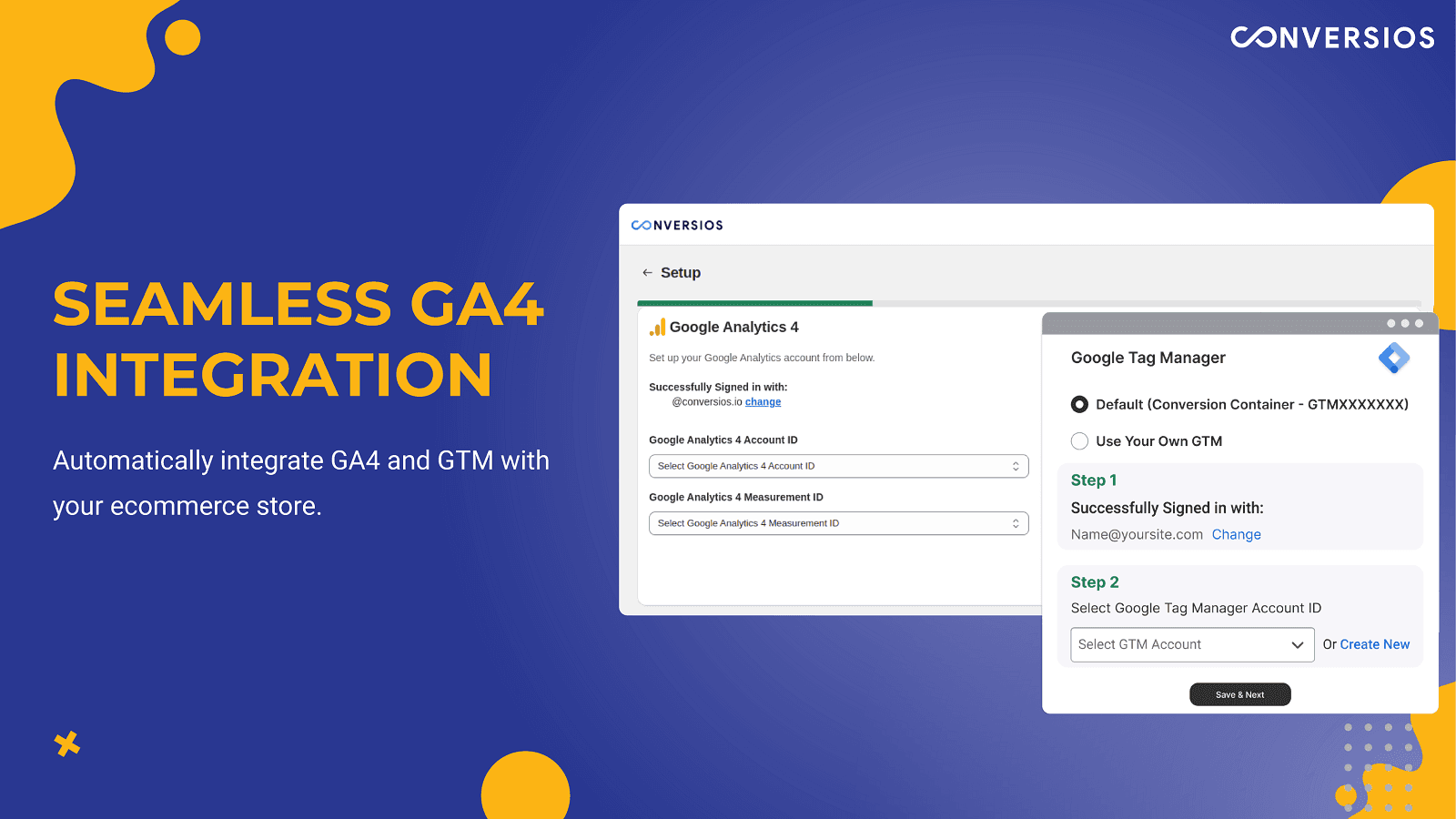 Conversios Google Analytics 4 - App settings GTM