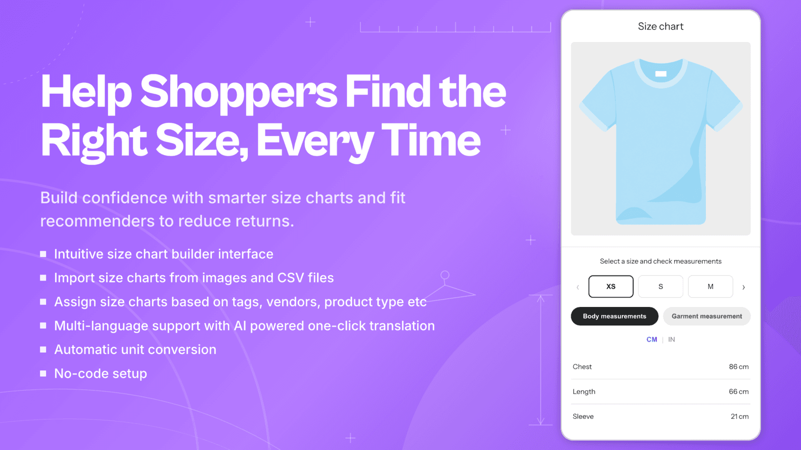 Icona size chart and fit recommender boost conversation & reduce