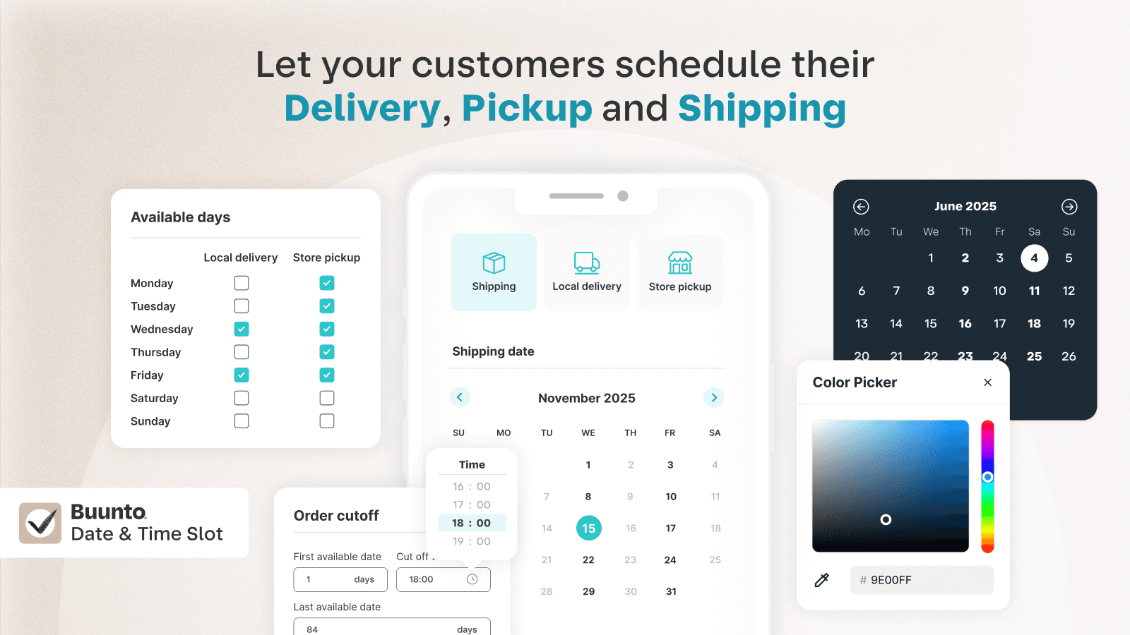 Buunto Delivery Date & Time Slot