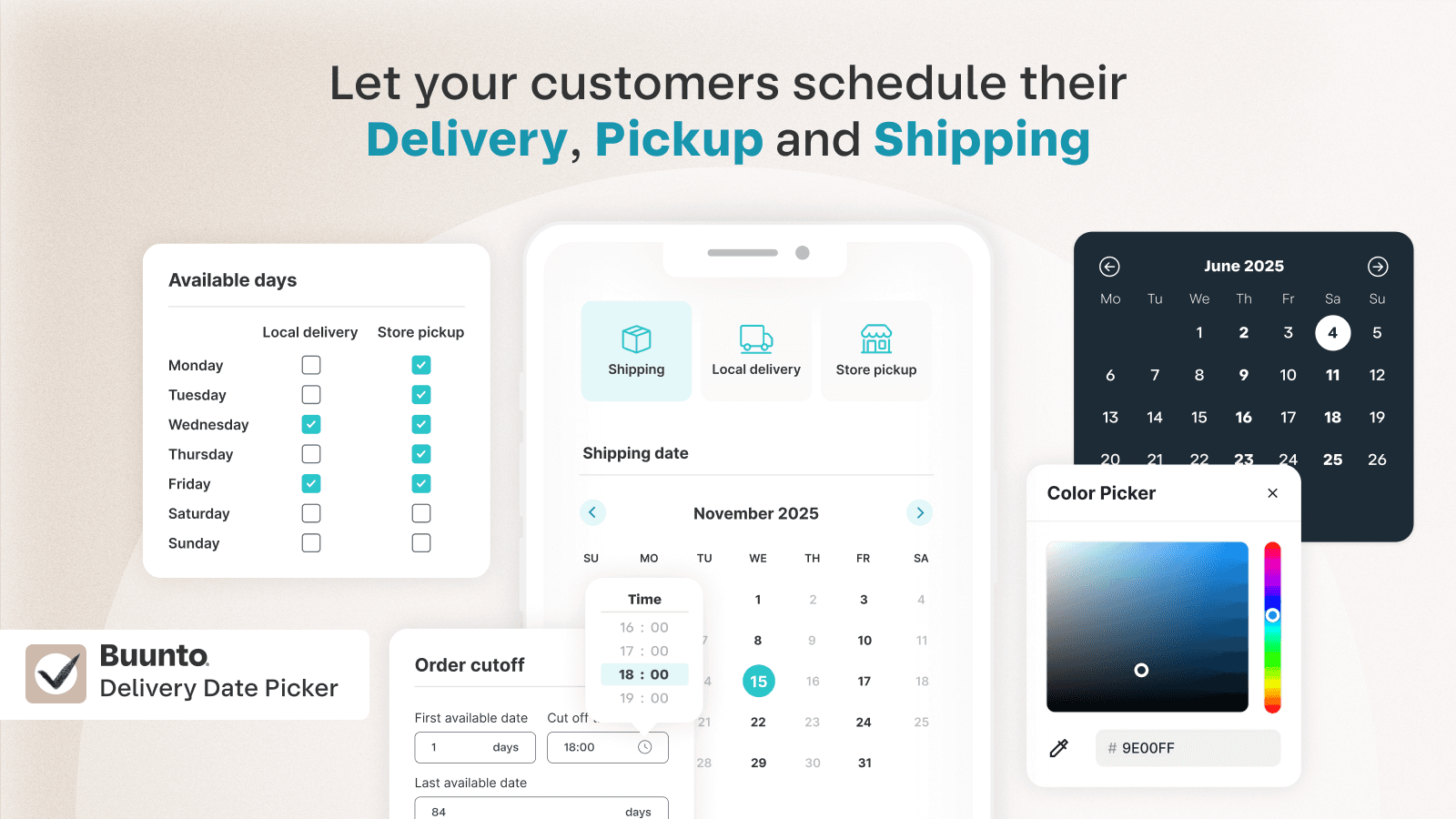 Buunto Delivery Date & Time Slot