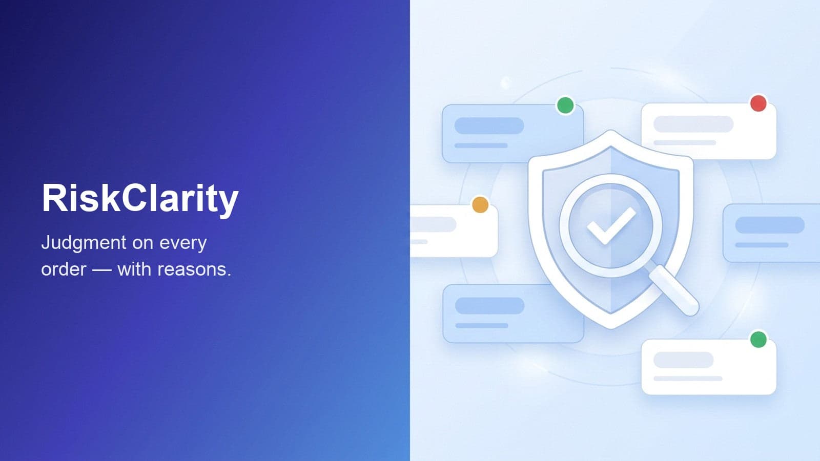 RiskClarity — judgment on every order, with reasons