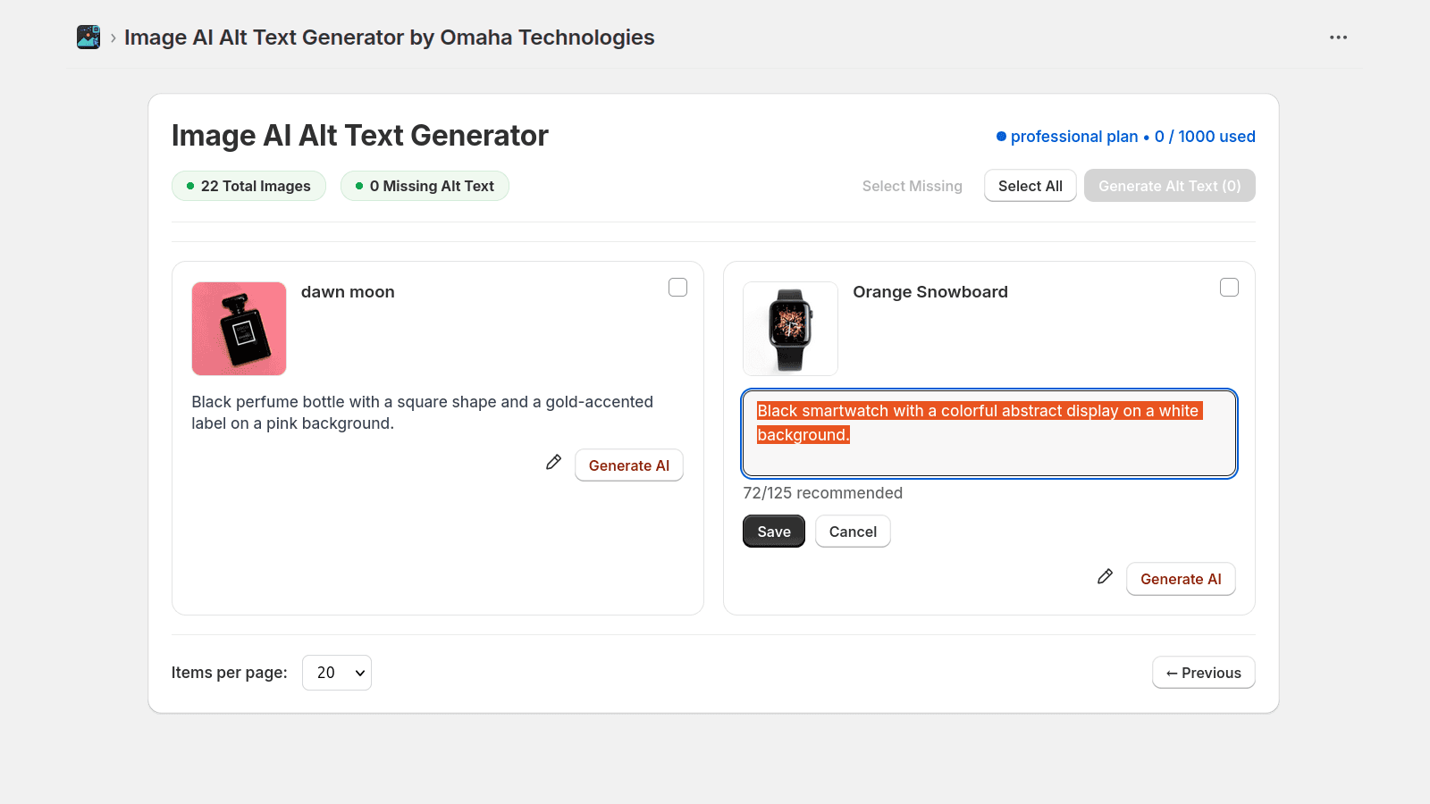 Generate AI Descriptions for your product images