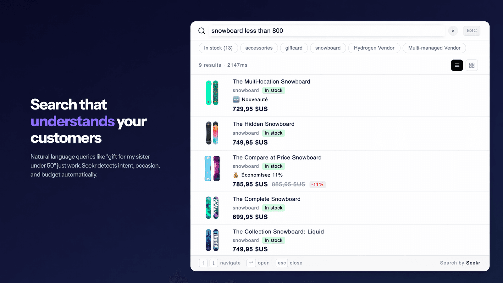 AI search app for Shopify with natural language search