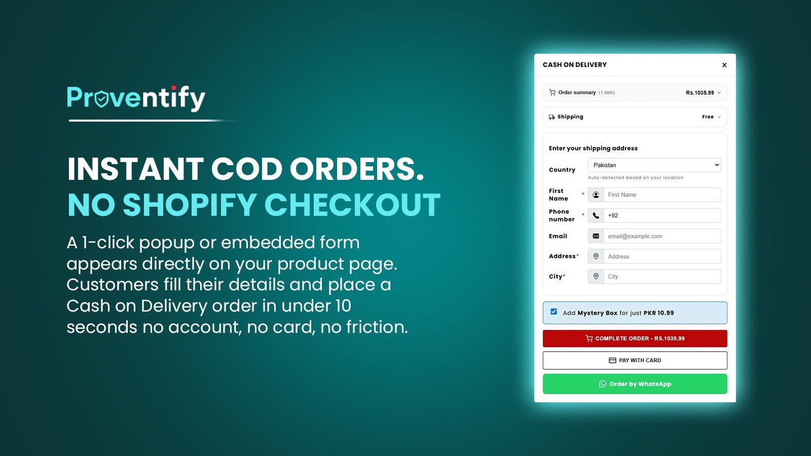 COD Form (Popup)