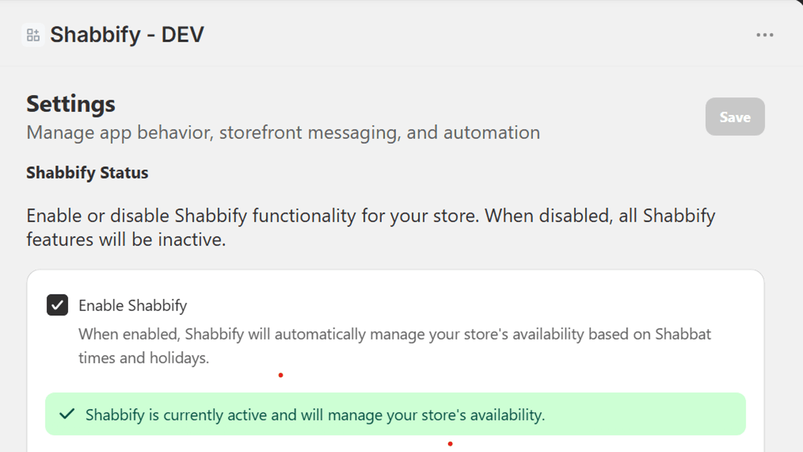 Enable automatic store closure for Shabbat and holidays