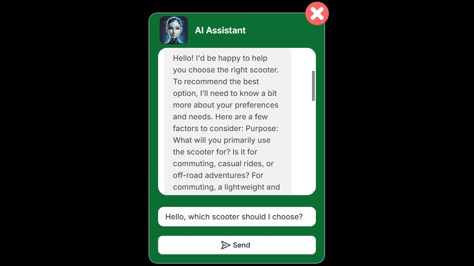 Chat with AI consultant