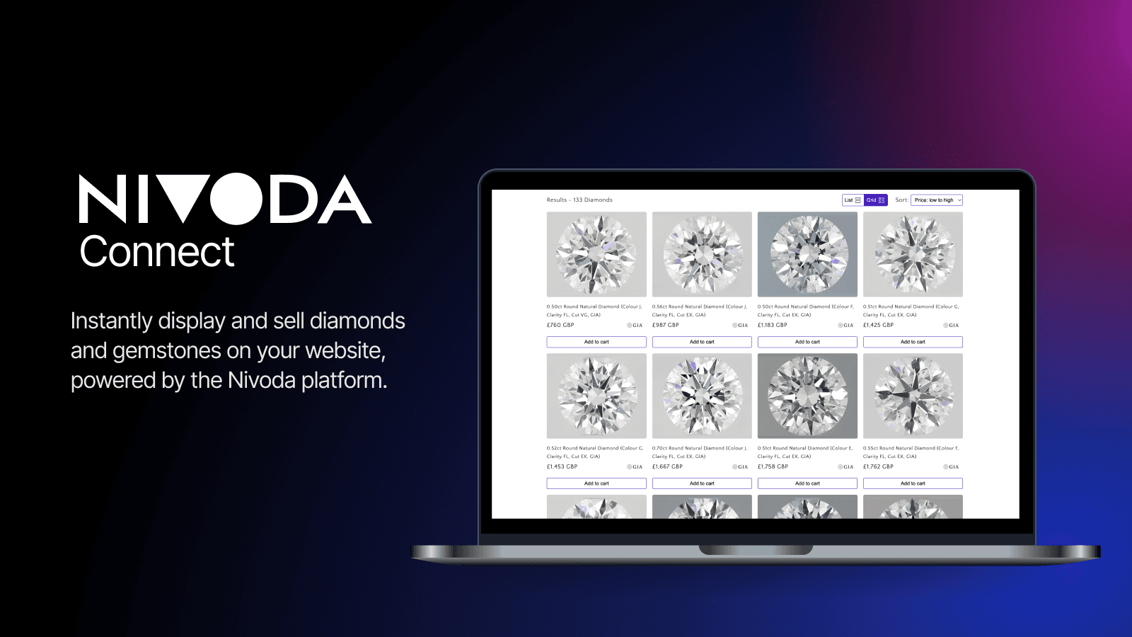 Nivoda Connect Shopify Diamond and Gemstones Search
