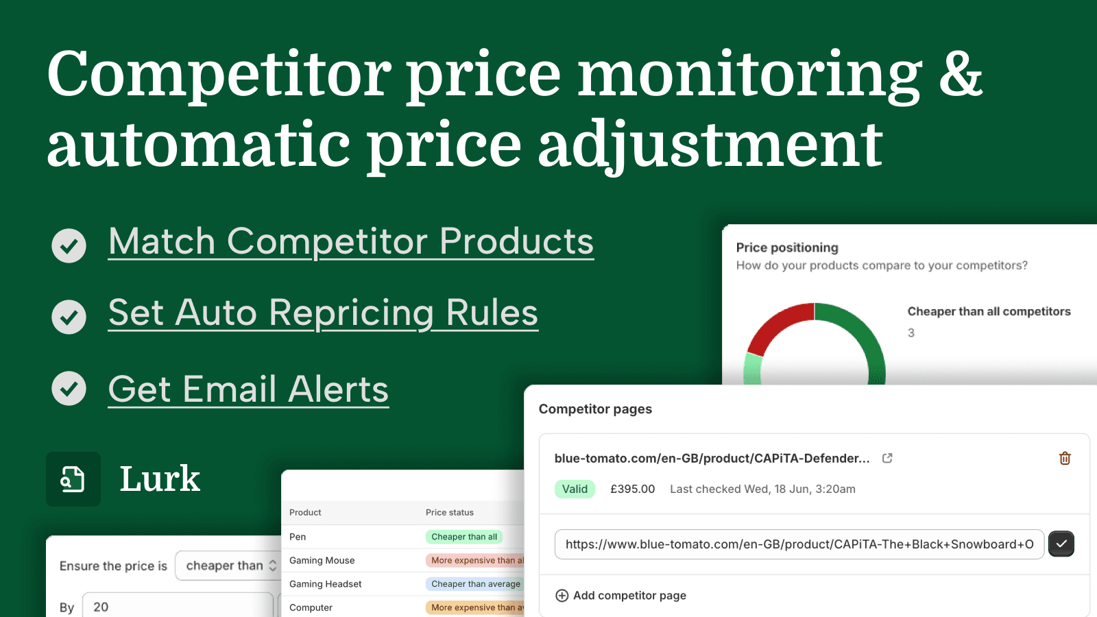 Dynamic pricing and automated competitor price monitoring
