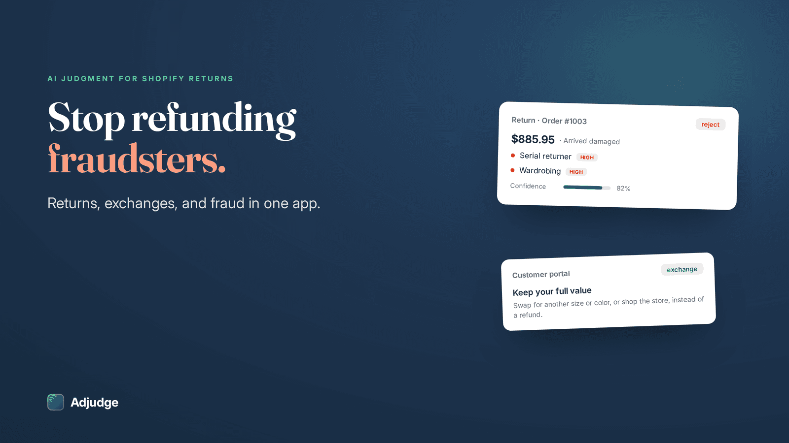AI verdict, fraud detection, and exchanges for Shopify returns