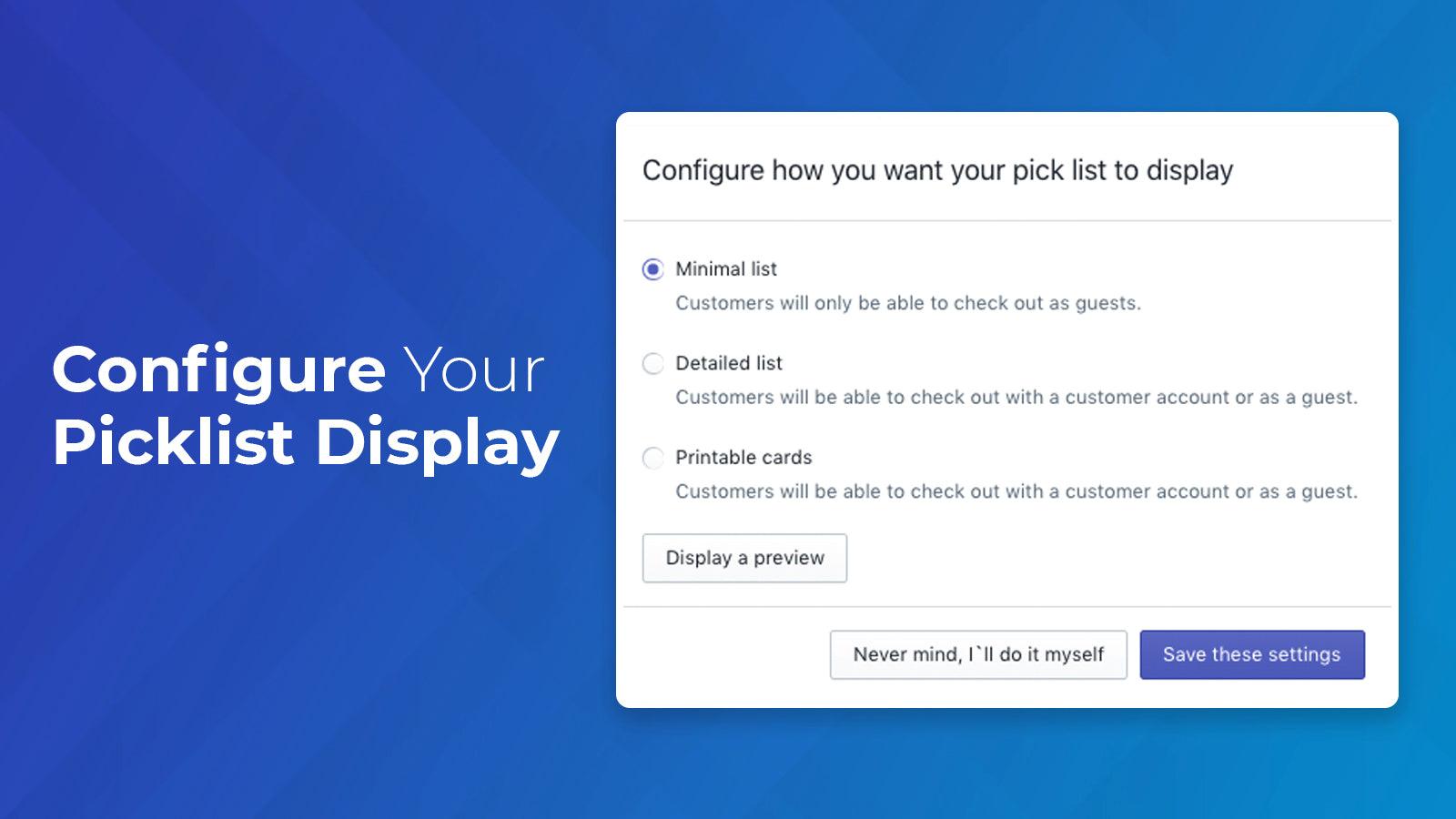 Picklist Configuration