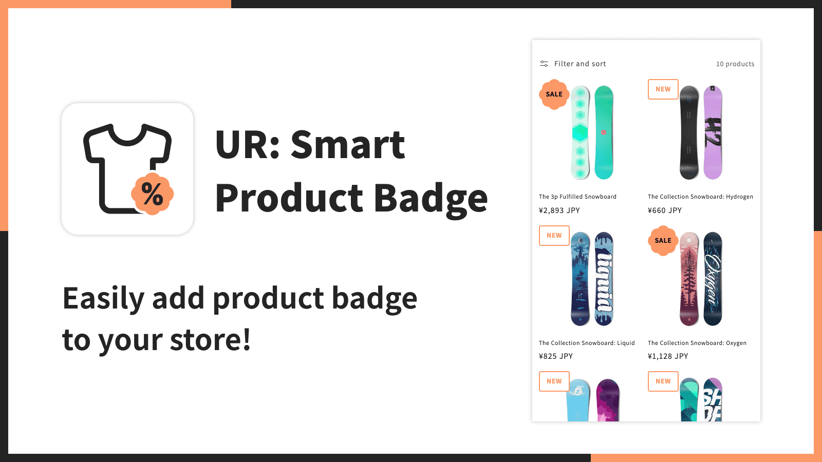 Easily add product badge to your store!