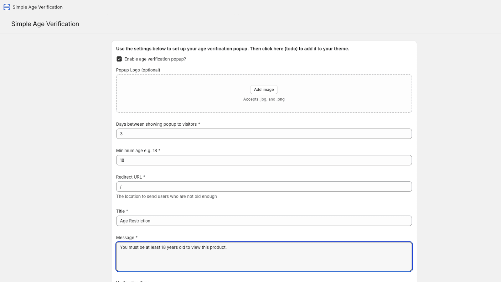 Simple admin interface