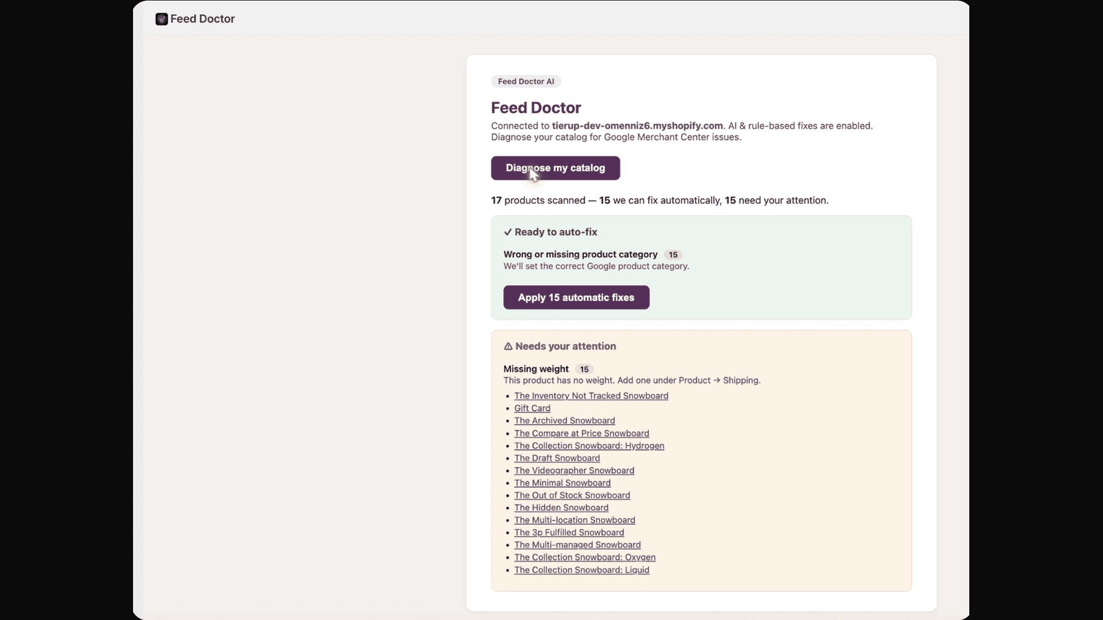 Result diagnose