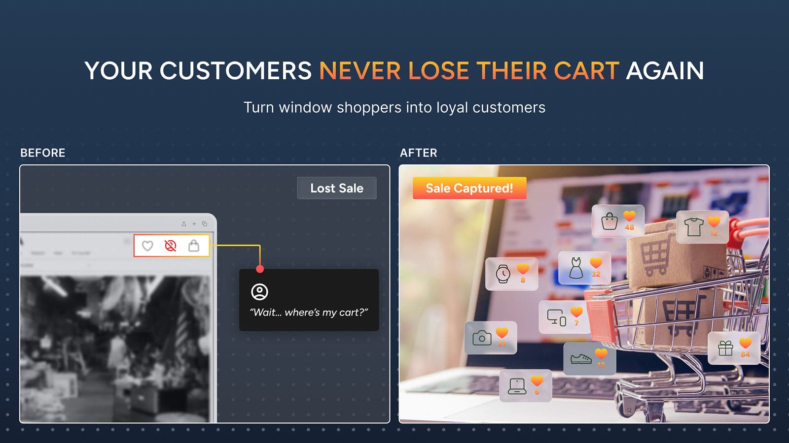 Your customers never lose their cart again