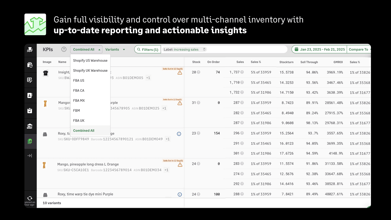 Gain full visibility over multi-channel inventory