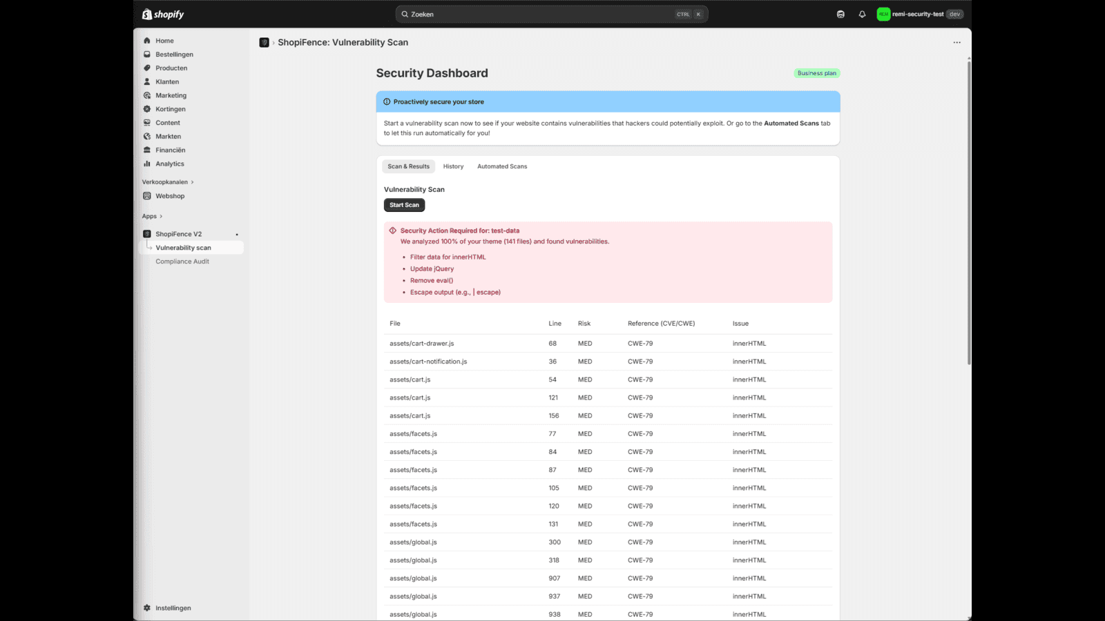 See and solve all your store vulnerabilities fast.