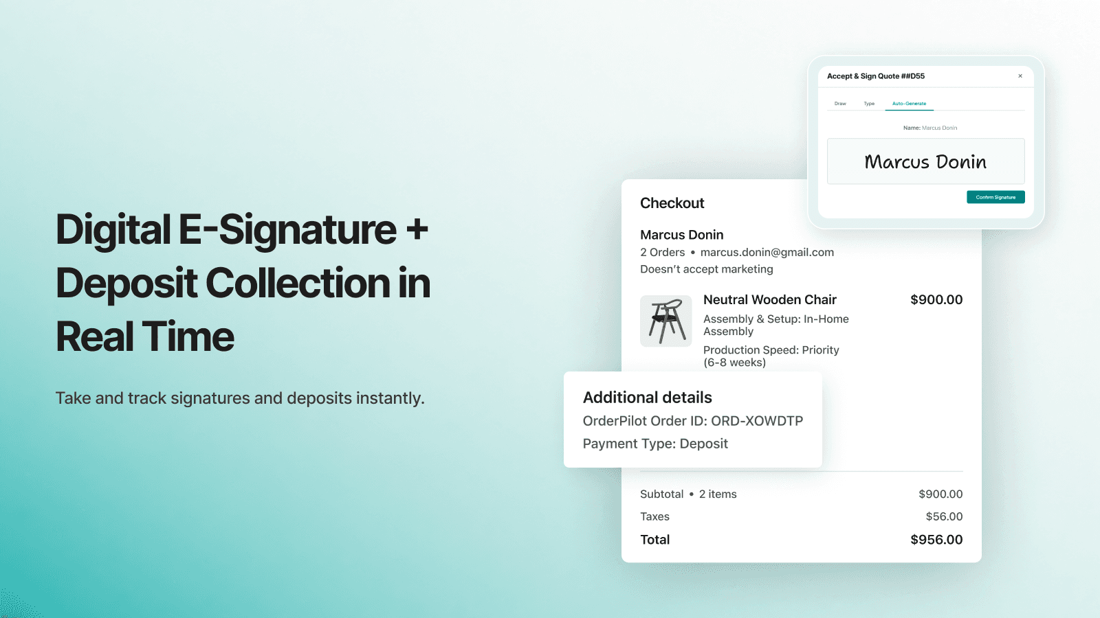 E-signature & Collect deposit