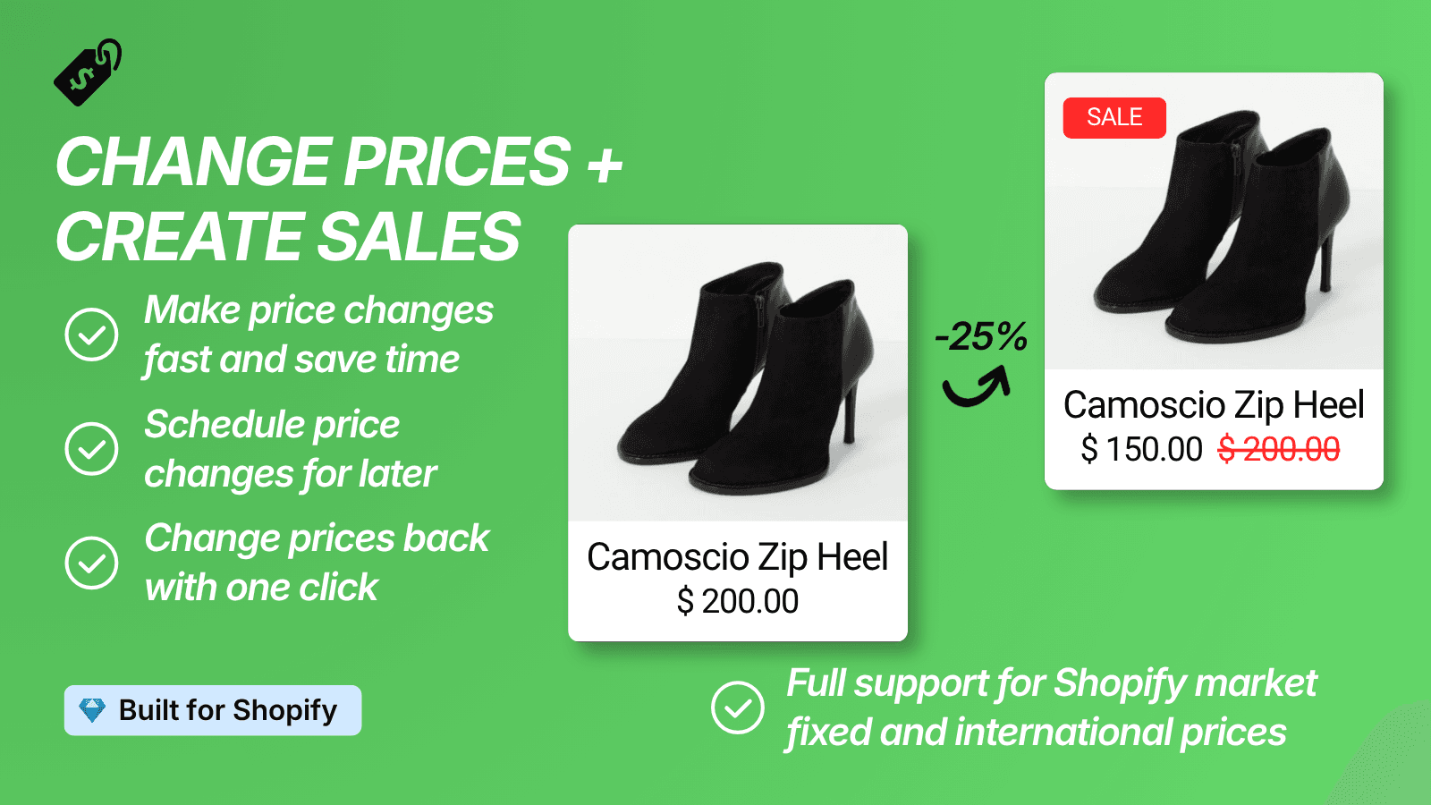 Change prices and create sales