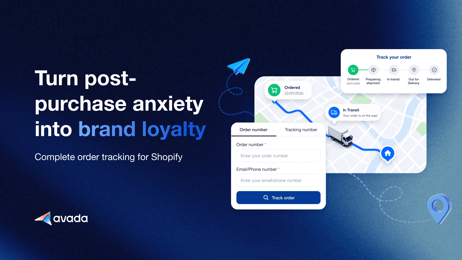 Branded order tracking page that builds customer trust