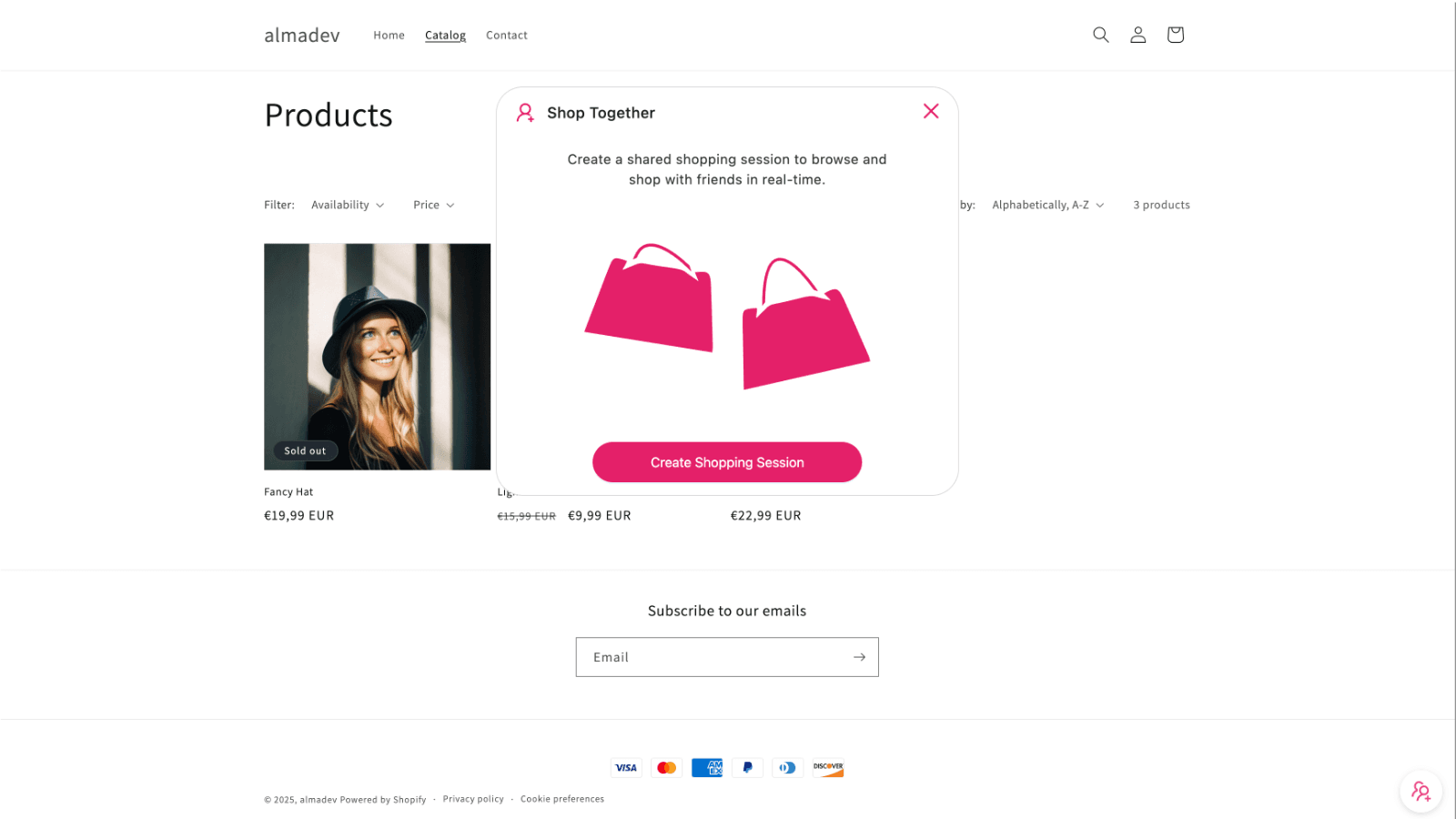 Starting a ShopTogether session