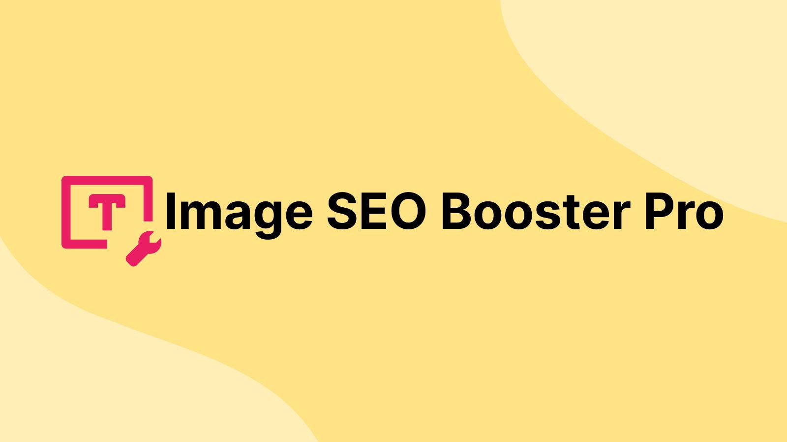 Image SEO Booster Pro logo on yellow background
