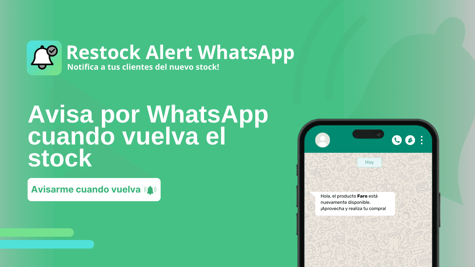 Notifica por WhatsApp cuando vuelva el stock