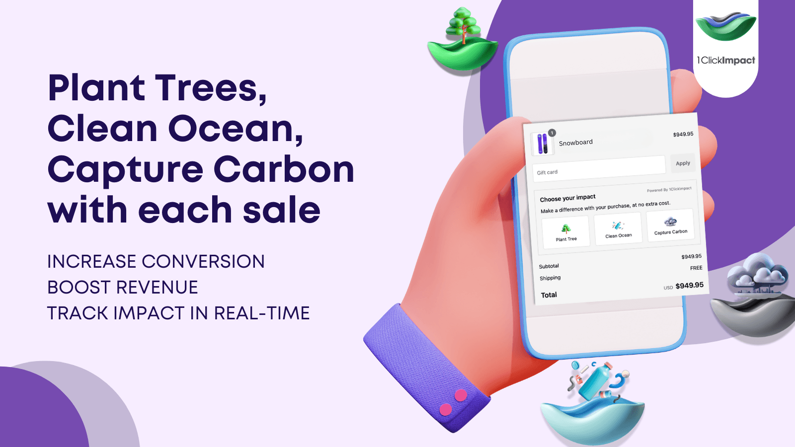 Plant trees, clean ocean, capture carbon with each sale