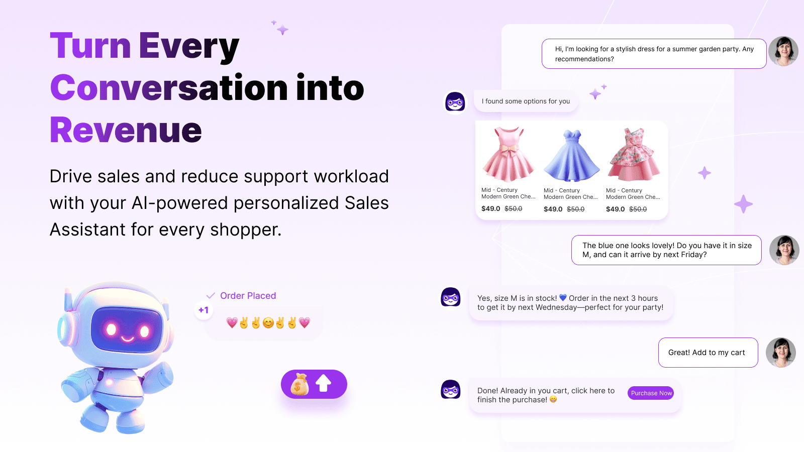 AI Sales Chatbot, WhatsApp AI Chat, Order Tracking, Live Chat
