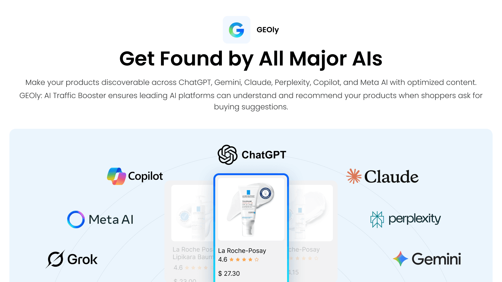 GEOly: Products found by major AIs like ChatGPT