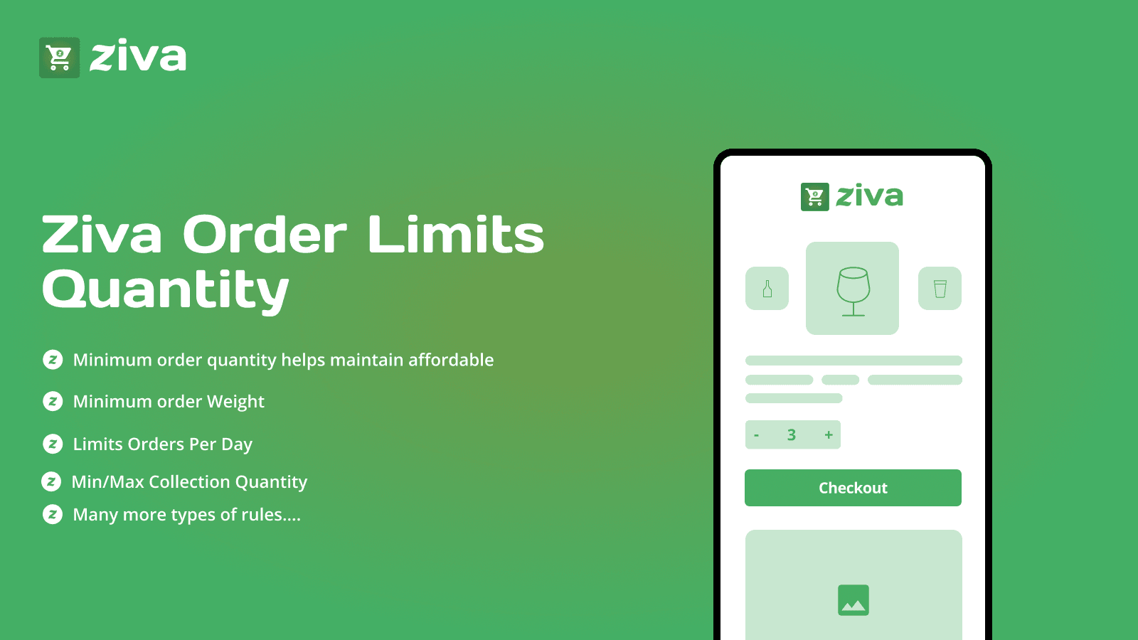 Ziva - Order Limits Quantity
