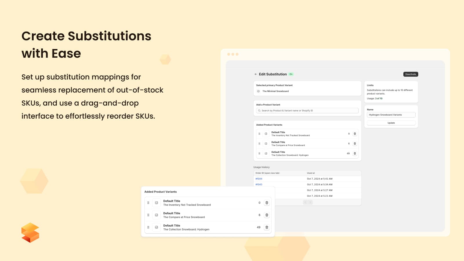Create substitutions with ease