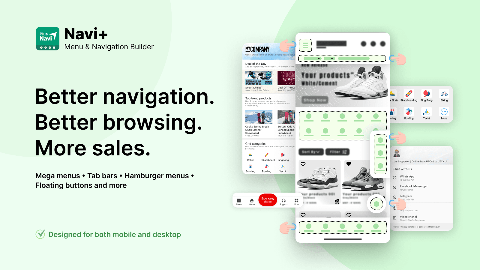 Navi+ | TabBar, Bottom Bar/Mega Menu Builder