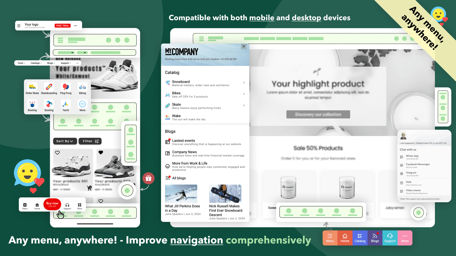 Navi+ | TabBar, Bottom Bar/Mega Menu Builder