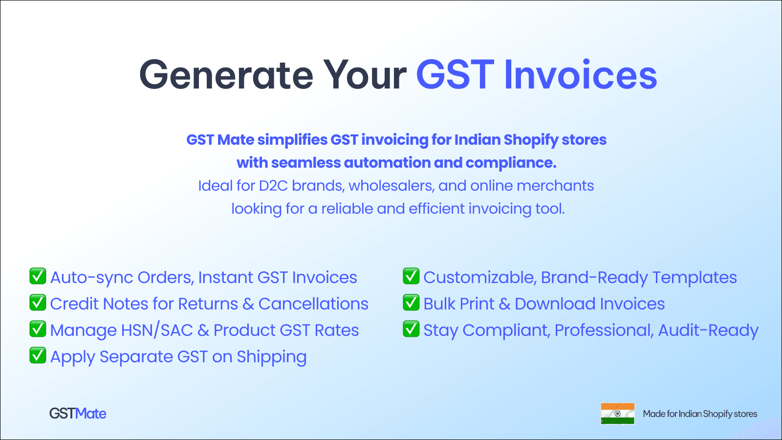GST Mate: Automate GST invoices & stay compliant on Shopify