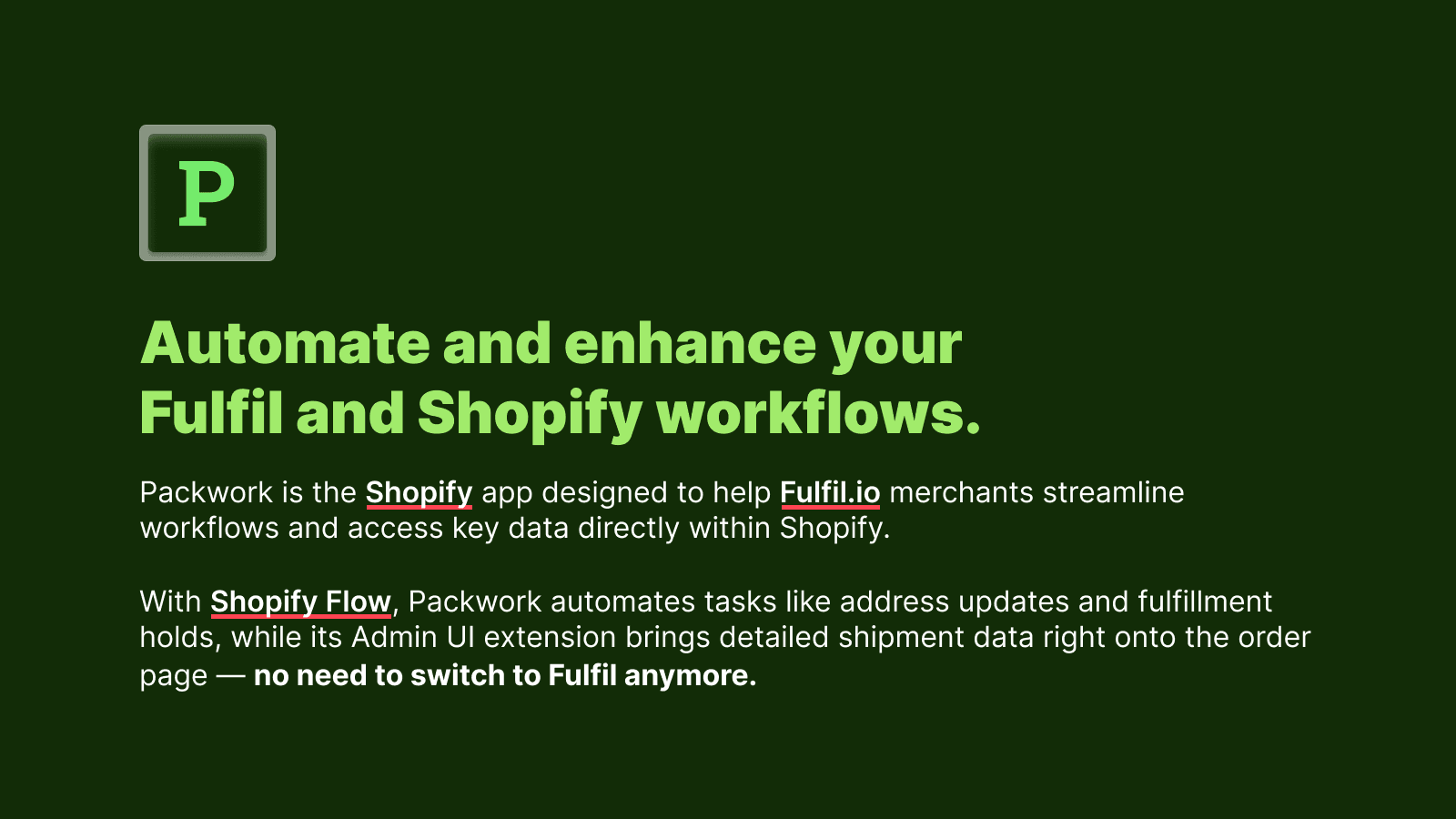 Use Packwork to automate your Fulfil business