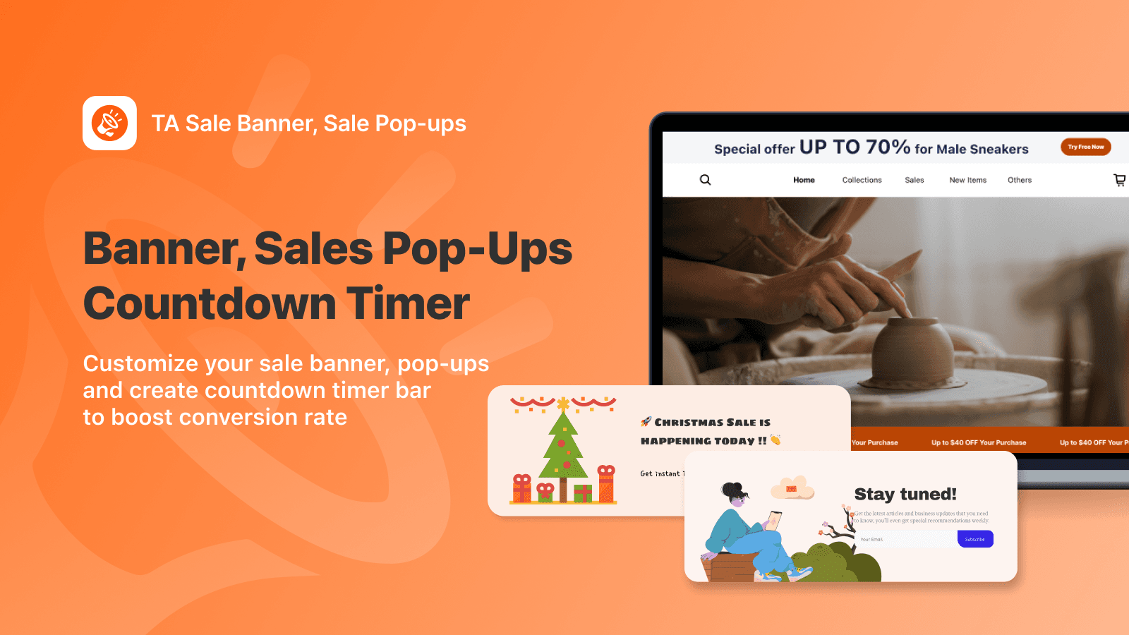 banner sale popups countdown timer shopify app