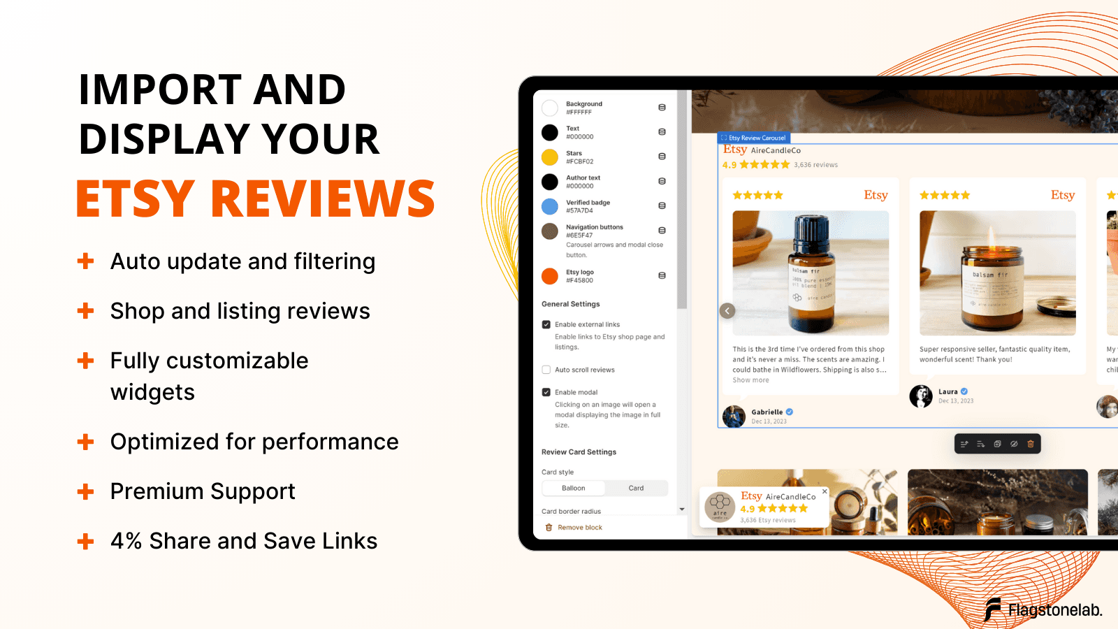 Import and Display your Etsy Reviews