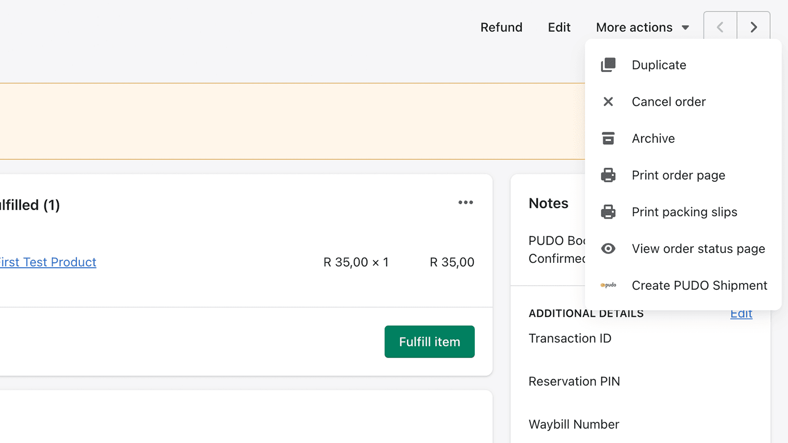 Create PUDO Shipment