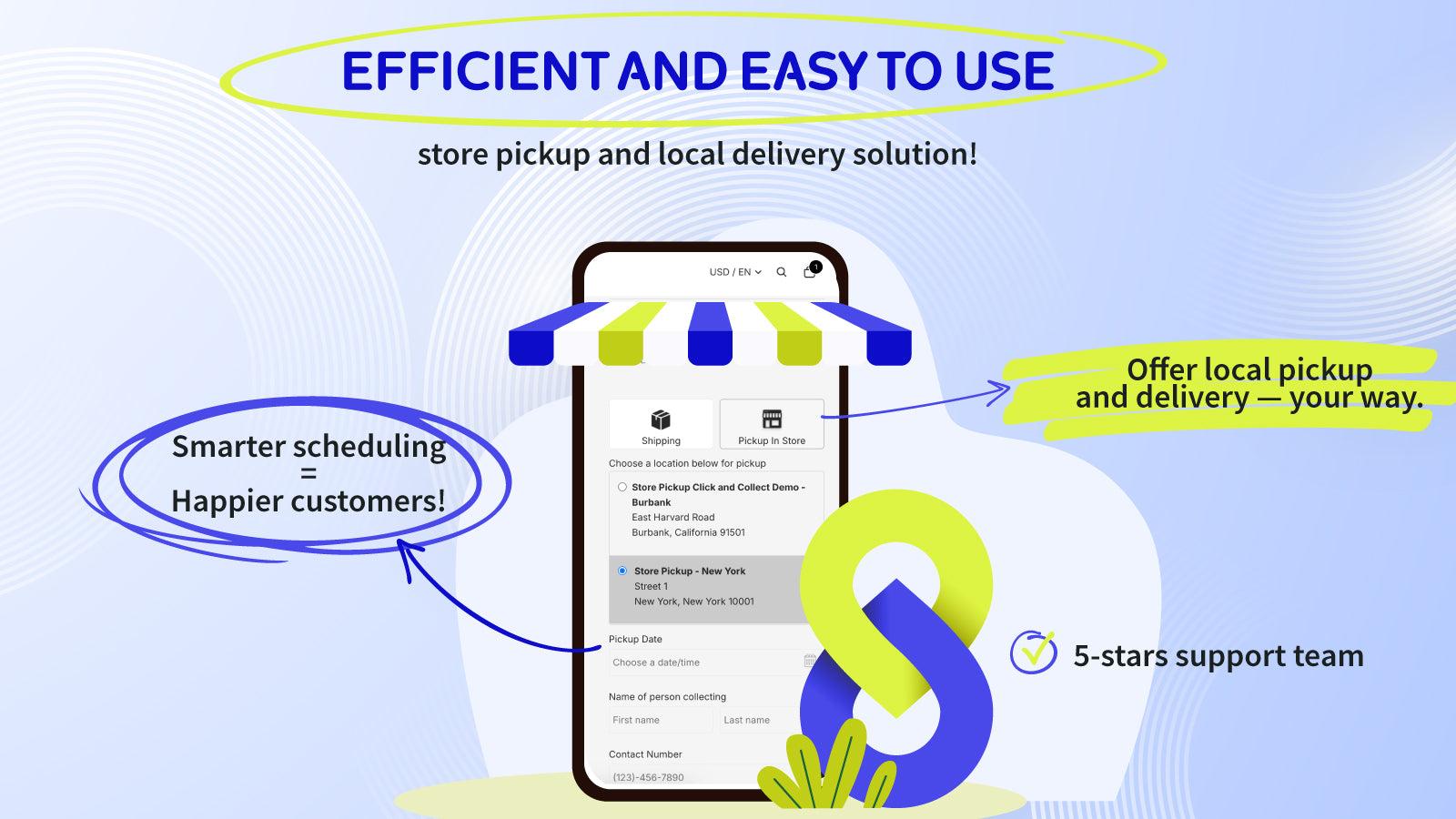 Efficient and easy to use store pickup and local delivery!