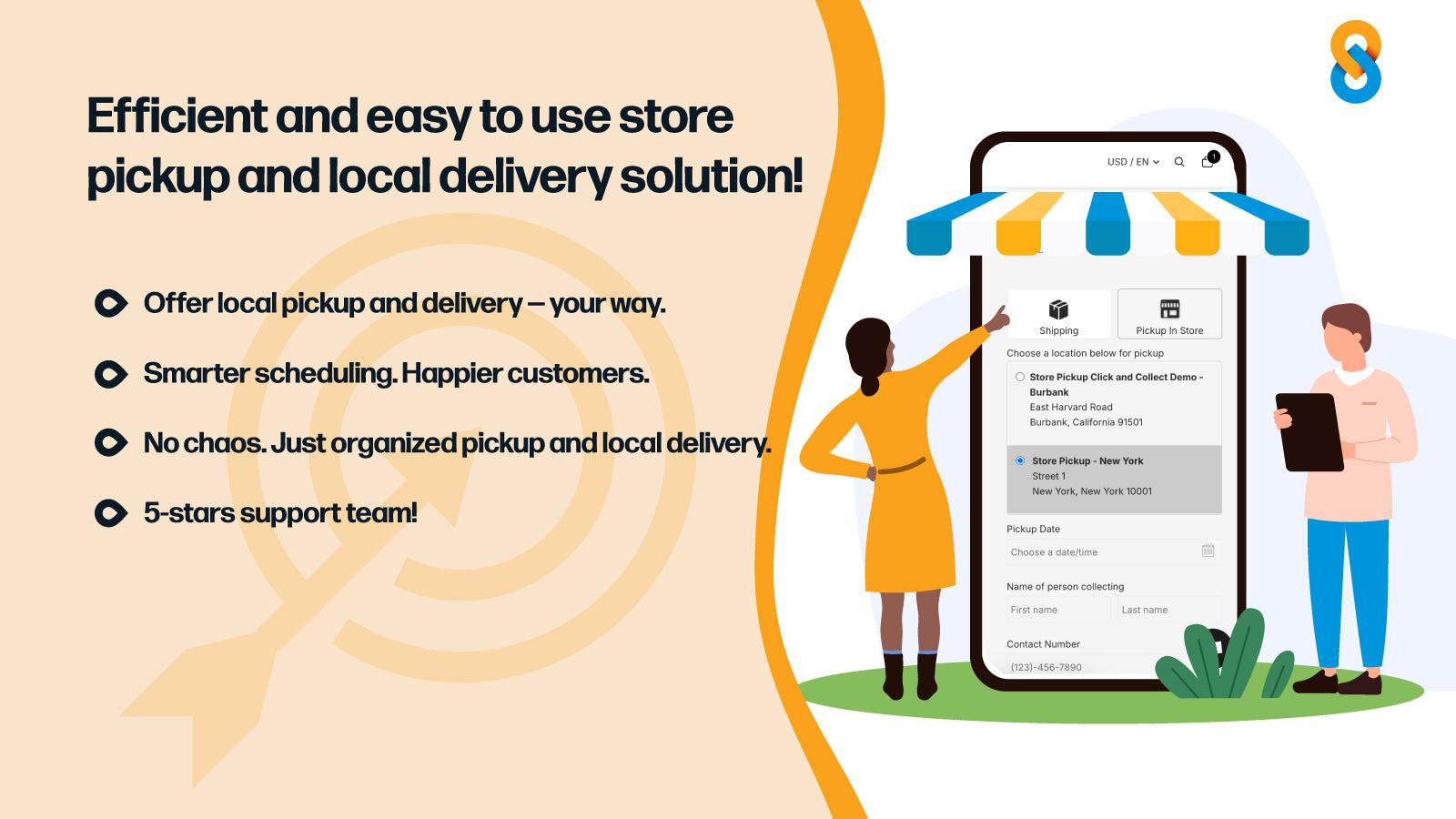 Efficient and easy to use store pickup and local delivery!