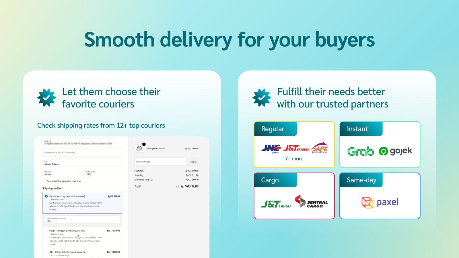 Provide all your customer shipping needs from regular to instant