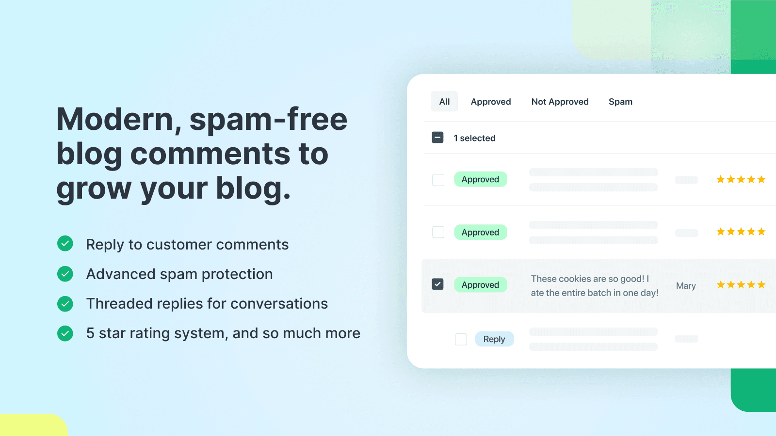 Modern, spam-free blog comments on your Shopify store blog posts