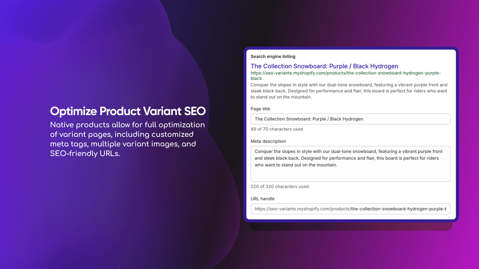 Optimize product SEO