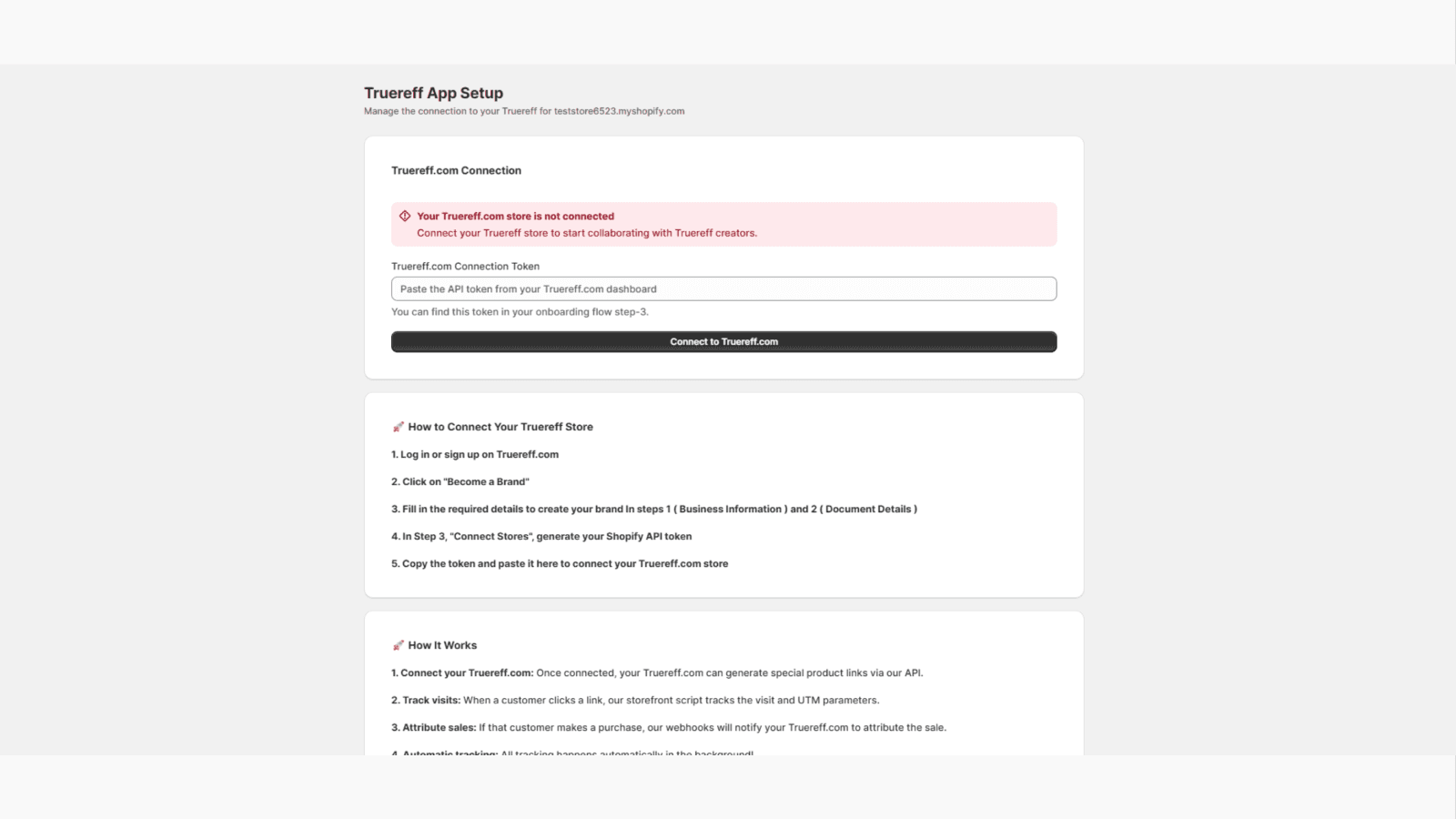 This is embed page of truereff app