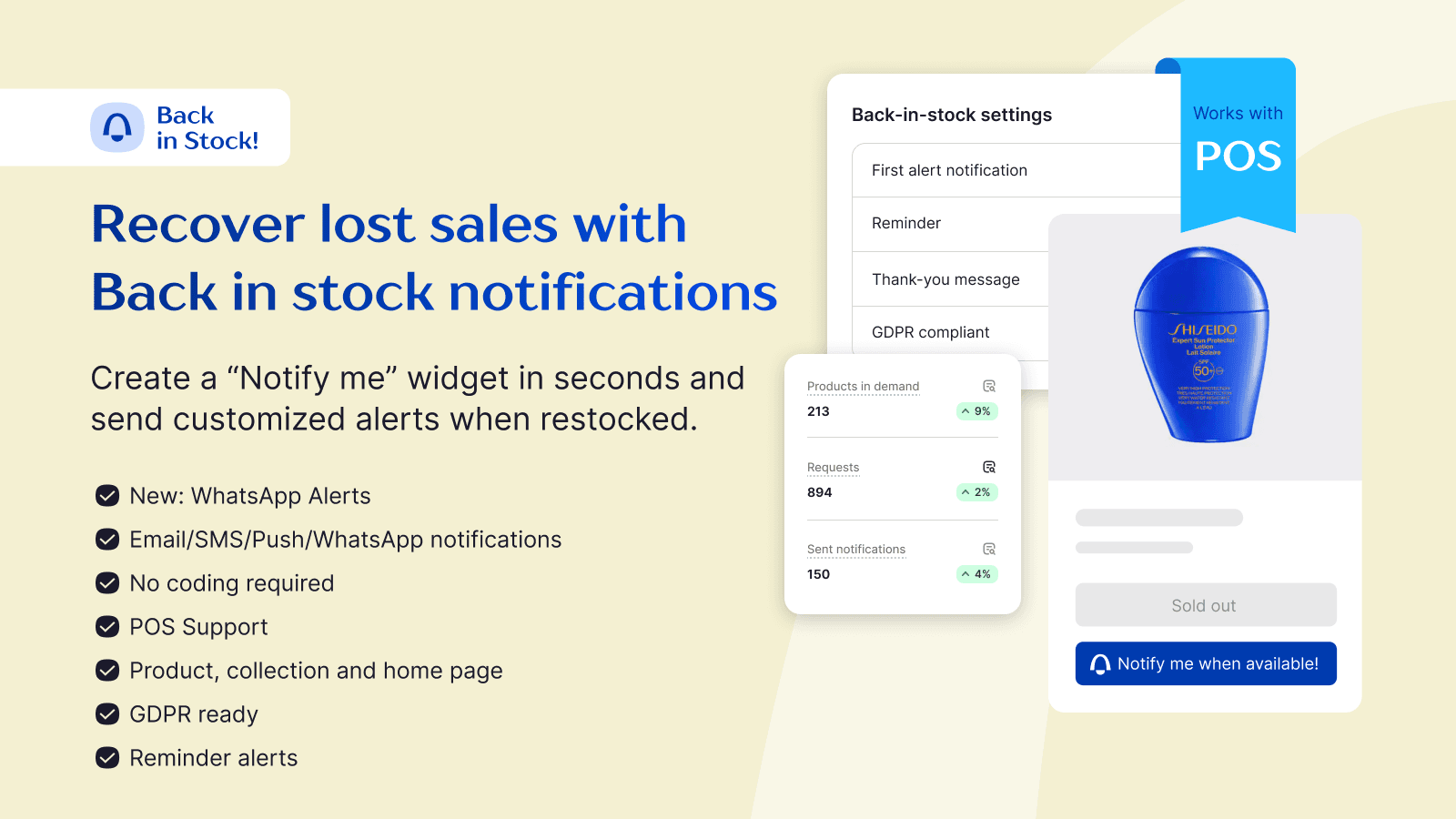 Back In Stock and Restock Alerts notify your customers