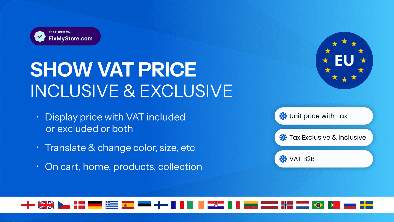 Show vat exclusive and include price for products