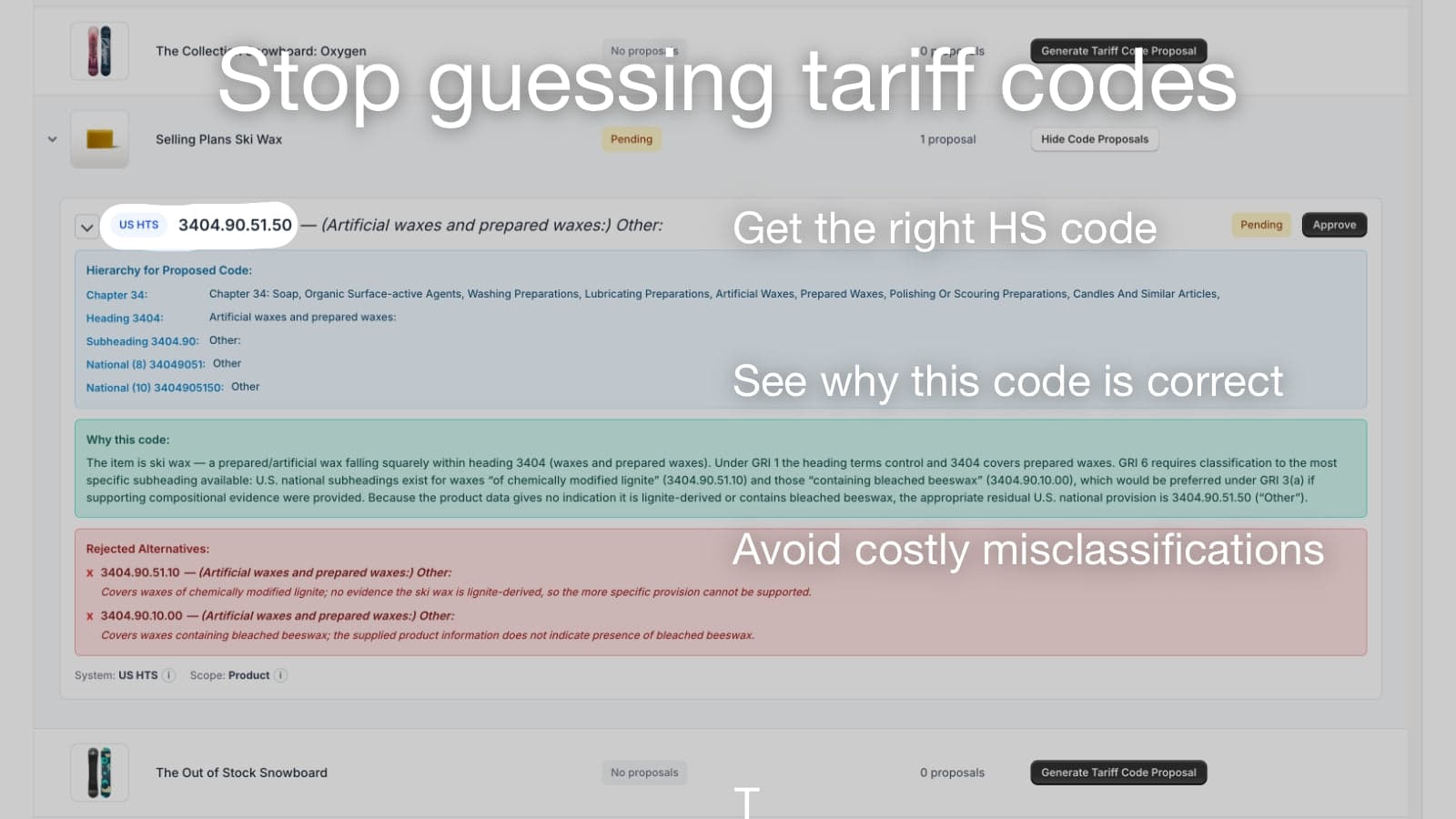 Stop Guessing Tariff Codes