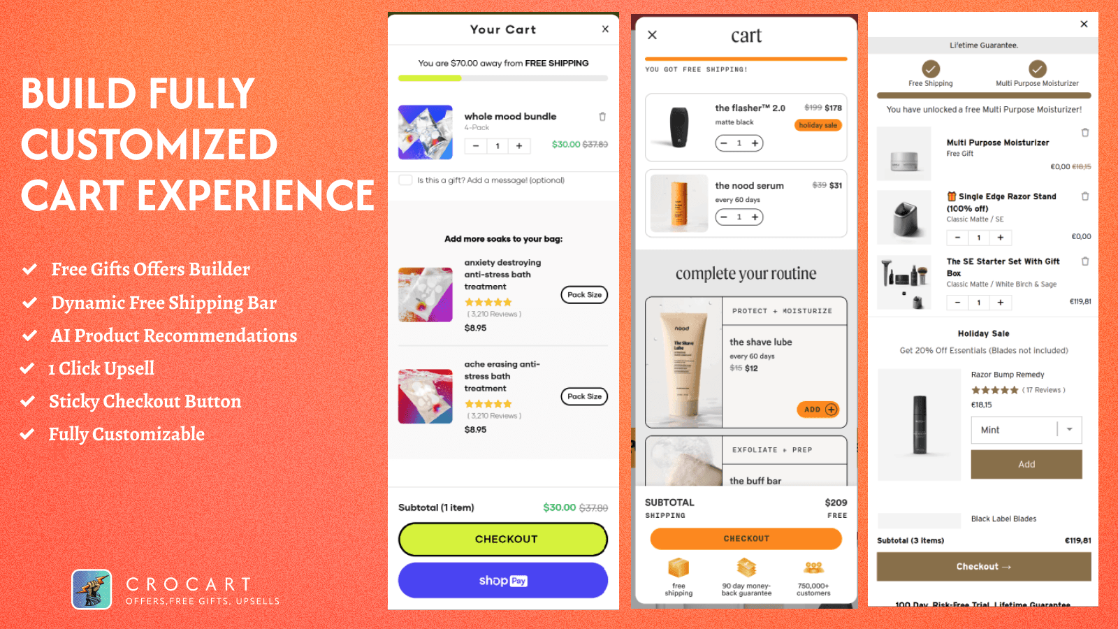CRO Cart Upsells and Free Gift Cart Customizer