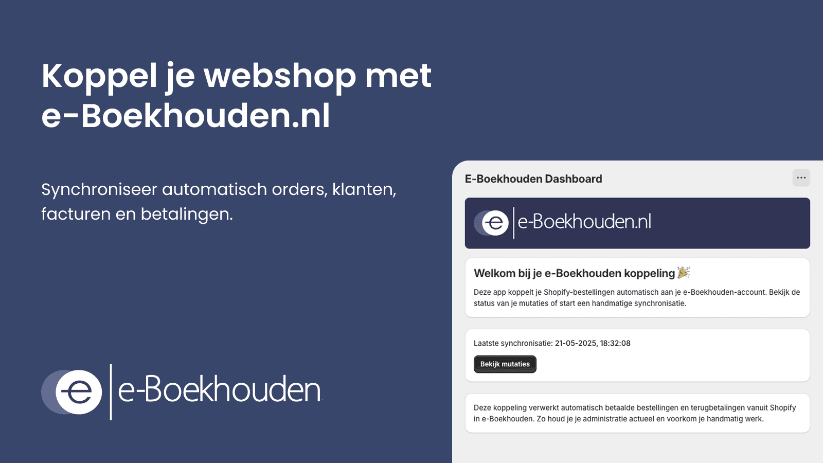 Shopify e-Boekhouden.nl koppeling